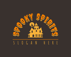 Spooky Haunted Halloween logo design