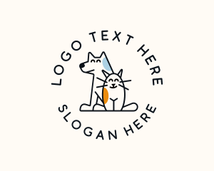 Cat Dog Pet Care Animal logo design