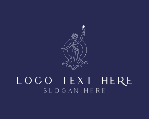 Line Art - Greek Statue Liberty logo design