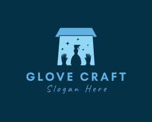 Gloves - House Cleaning Gloves Sprayer logo design