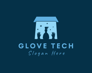 House Cleaning Gloves Sprayer logo design