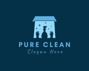 House Cleaning Gloves Sprayer logo design