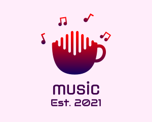 Music Note Cup logo design