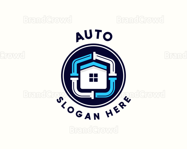 House Pipe Plumbing Logo