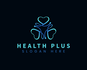 Medical Stethoscope Heart logo design