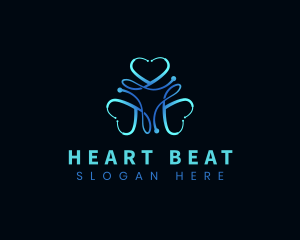 Stethoscope - Medical Stethoscope Heart logo design