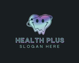 Neon - Heart Cyber Smiley logo design
