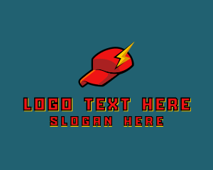 Visor - Lightning Bolt Hat logo design