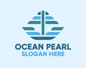 Ocean Sailing Anchor Boat logo design