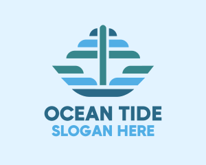 Ocean Sailing Anchor Boat logo design