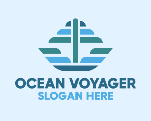 Ocean Sailing Anchor Boat logo design