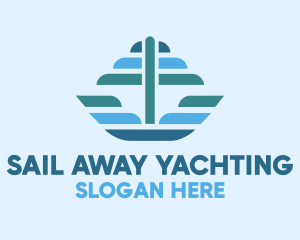 Ocean Sailing Anchor Boat logo design