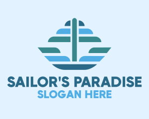 Boat - Ocean Sailing Anchor Boat logo design