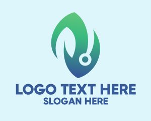 Telecommunications - Bio Tech Leaf logo design