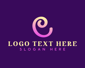 Letter C - Gradient Cute Swirl logo design