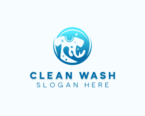 Washing - Washing Shirt Laundry logo design