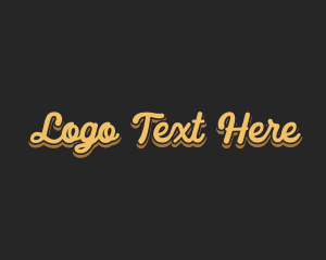 Hipster - Yellow Cursive Business logo design