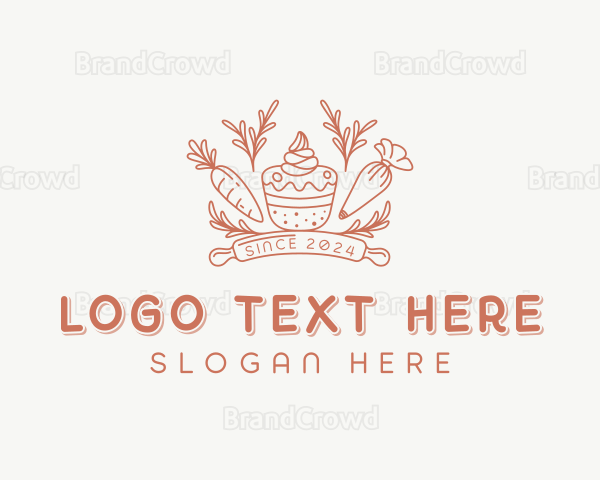 Carrot Cupcake Pastry Logo