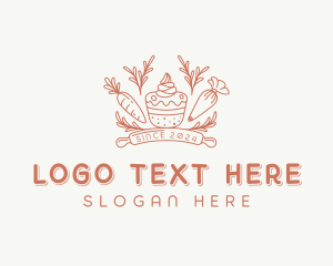 Baker - Carrot Cupcake Pastry logo design