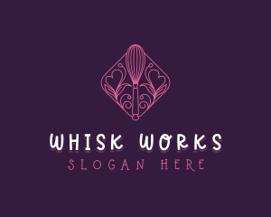 Decorative Baking Whisk logo design