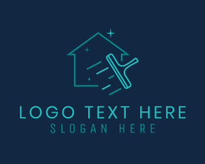 Cleaner - Squeegee Home Cleaning logo design