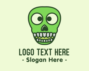 Skeletal - Green Spooky Skull logo design