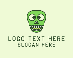 Zombie - Spooky Skull Bone logo design