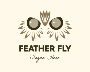 Owl Feather Eyes  logo design