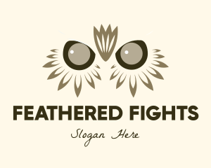 Owl Feather Eyes  logo design