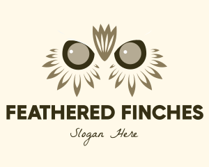 Owl Feather Eyes  logo design