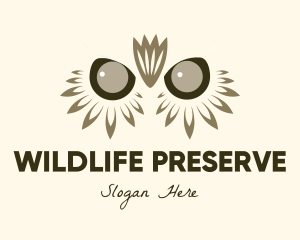 Owl Feather Eyes  logo design