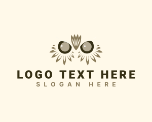 Avian - Owl Feather Eyes logo design