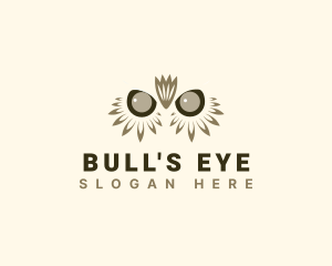 Owl Feather Eyes  logo design