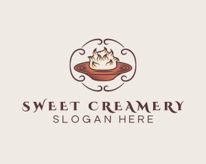 Baked Alaska Food Pastry logo design