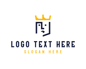 Leader - Minimalist King Head logo design