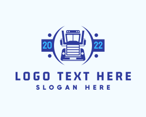 Shipping - Trailer Truck Badge logo design