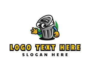 Trash - Garbage Can Character logo design
