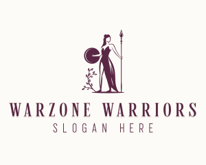 Spear Female Warrior logo design