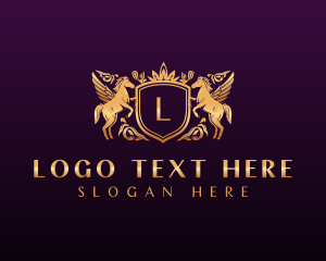 Wings - Luxury Horse Shield logo design