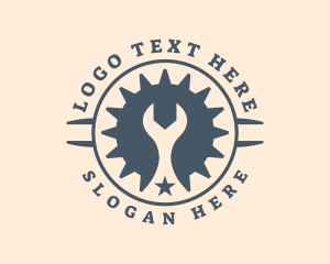 Wrench - Industrial Cog Wrench logo design