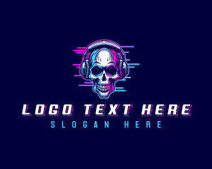 Character - Skull Headphones Gaming logo design