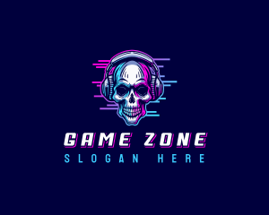 Skull Headphones Gaming logo design