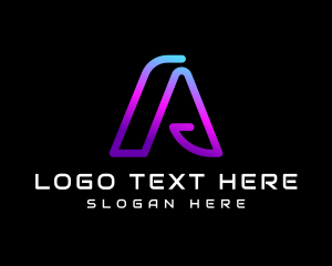 Letter A - Gradient Tech App logo design