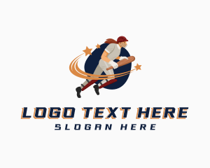 Softball - Female Cricket Player logo design