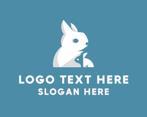 Baby Rabbit - Rabbit Mother Baby logo design