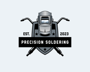 Soldering - Welding Mask Metal Repair logo design