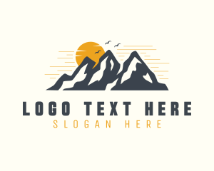 Remove Hvac - Sunset Mountain Scenery logo design