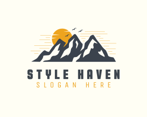 Sunset Mountain Scenery Logo