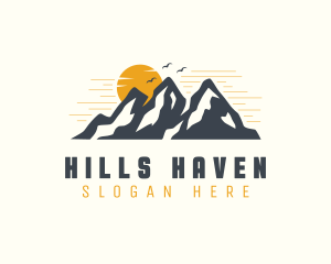 Sunset Mountain Scenery logo design