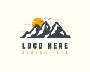 Hills - Sunset Mountain Scenery logo design